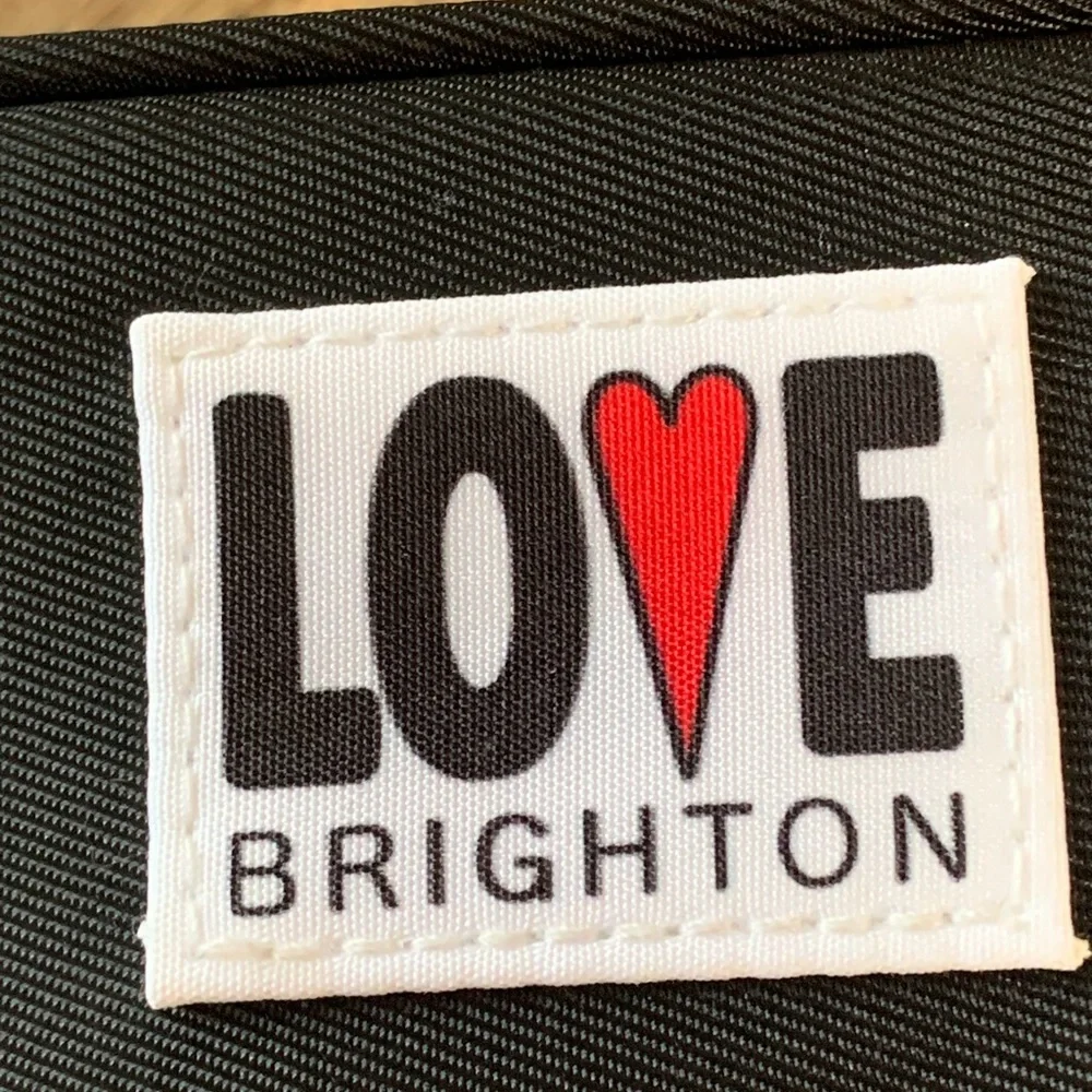Love Essentials Cross‎ Body Bag - Brighton Black with Heart Strap